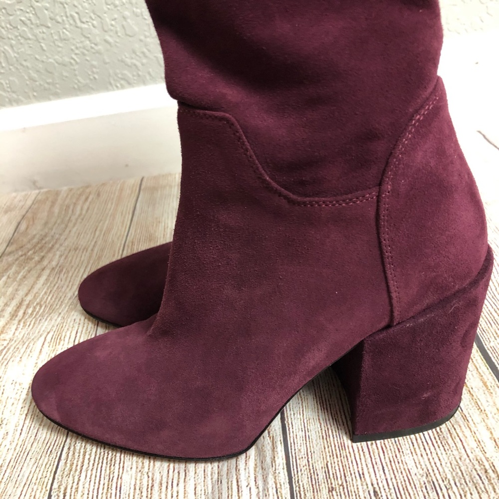 Aquatalia Lisabetta Suede Knee High Tie Back Boots - Picture 6 of 13